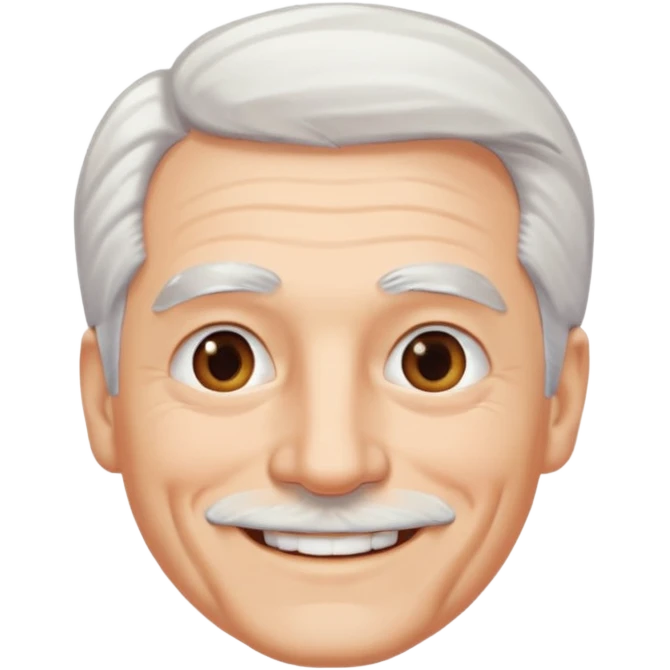 Homem de 60 anos cabelo branco sem bigode e sem barba emoji