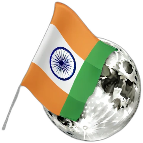 Indian flag on moon emoji