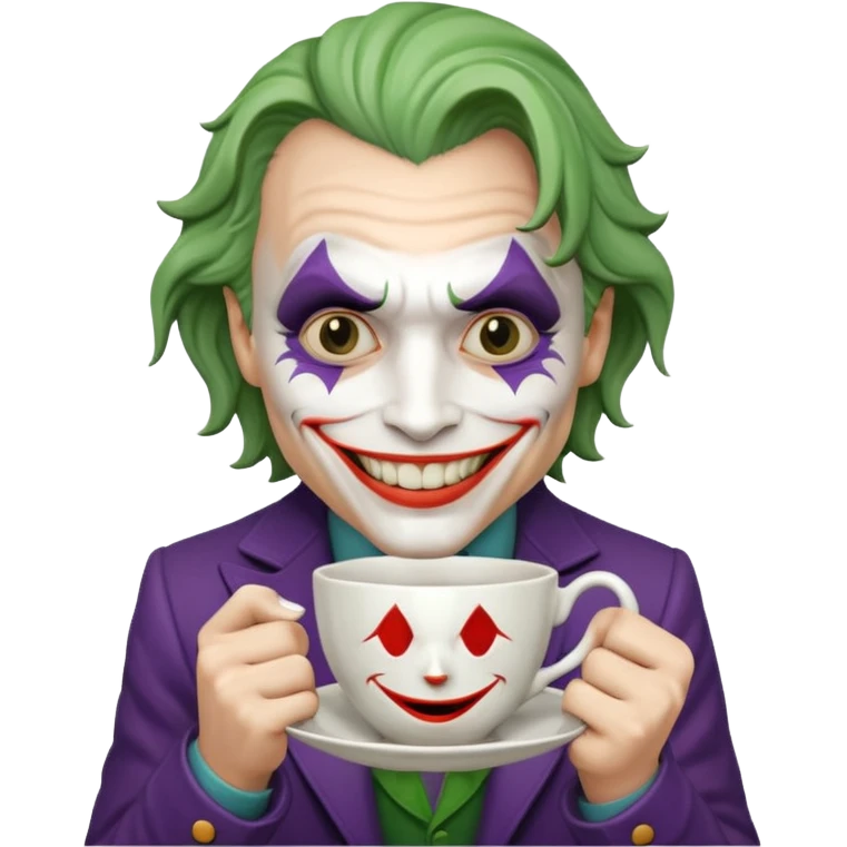 joker holding big tea cup emoji