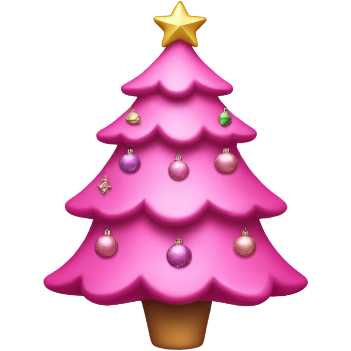 Pink Christmas tree with sparkly ornaments  emoji
