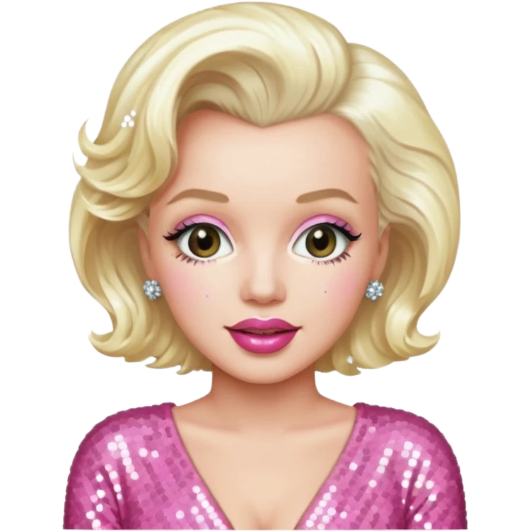 Marilyn Monroe with platinum blonde hair, pink sequin outfit emoji
