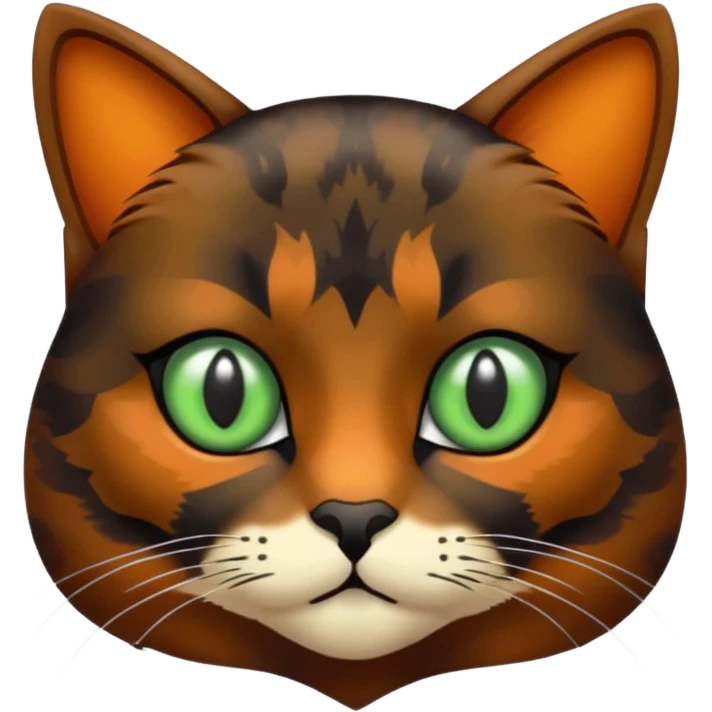 dark tortoiseshell cat pale green eyes emoji