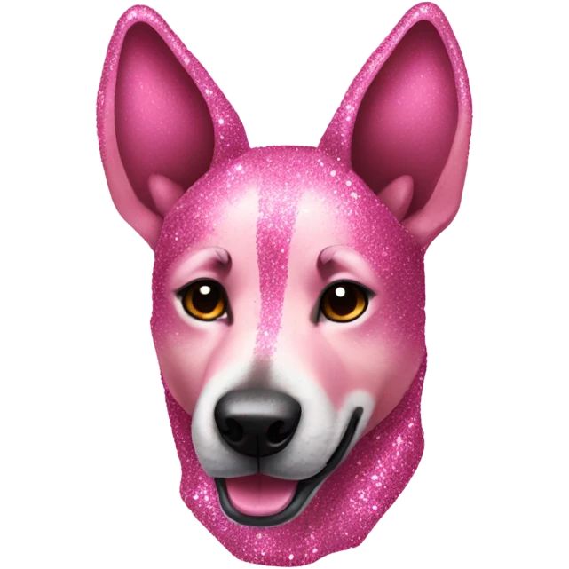 Pink wild dog with glitter  emoji