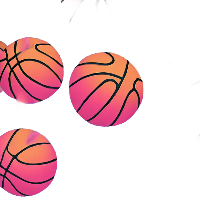 Pink and blue flaming basketball  emoji