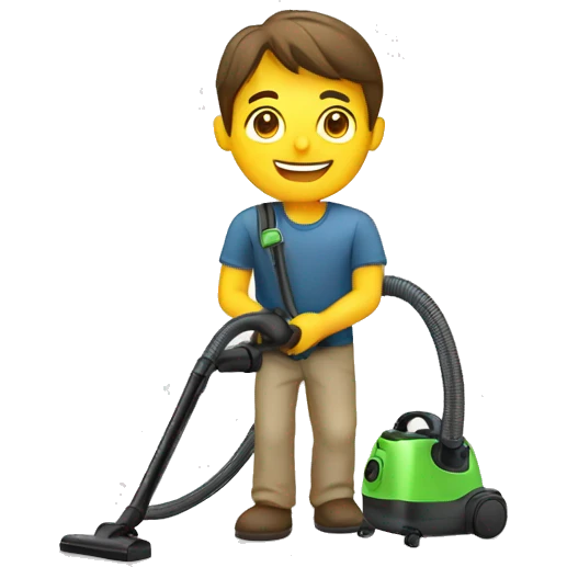 customer with vacuum emoji