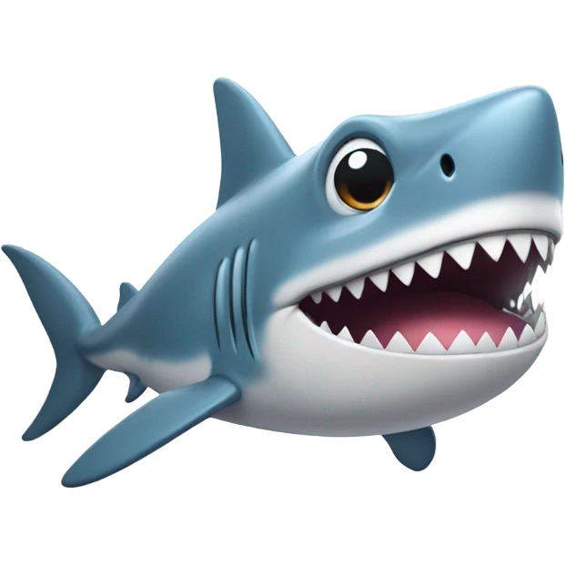 Fluffy shark happy emoji