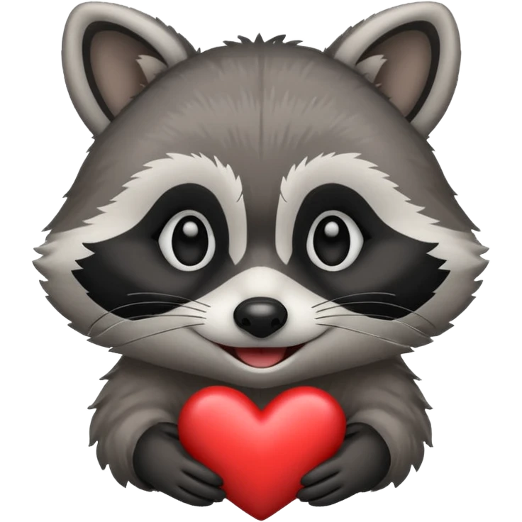 Raccoon emoji Love you emoji
