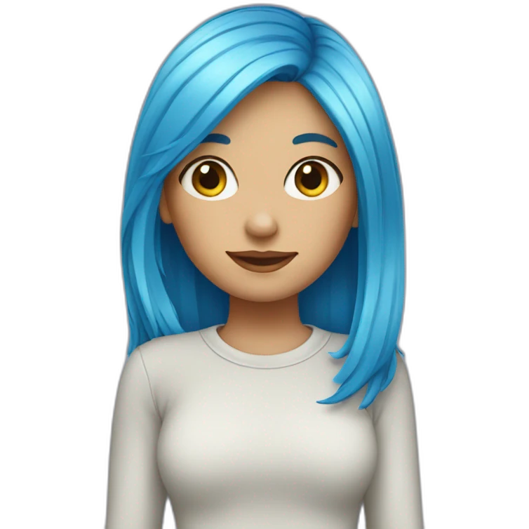 blue hair girl emoji