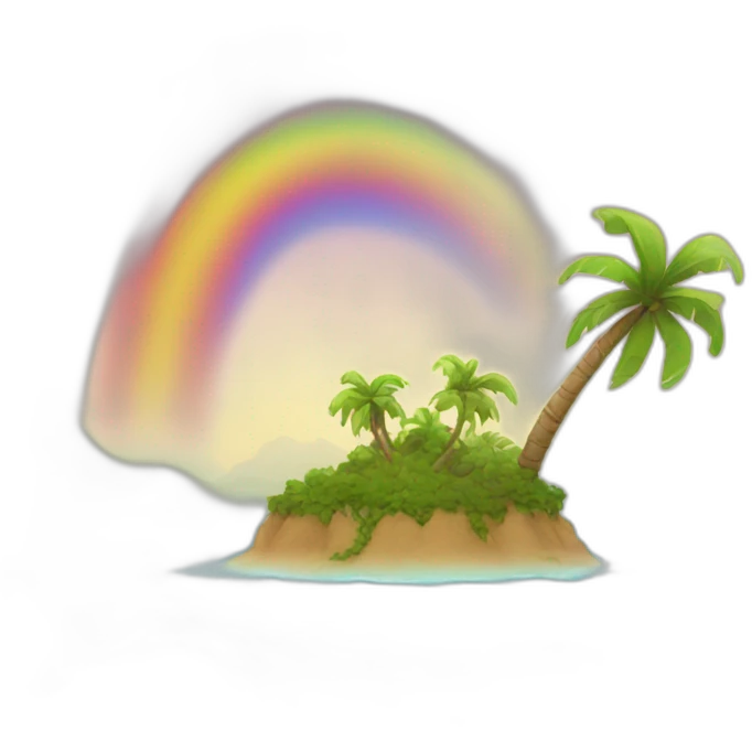 Rainbow on a desert island emoji