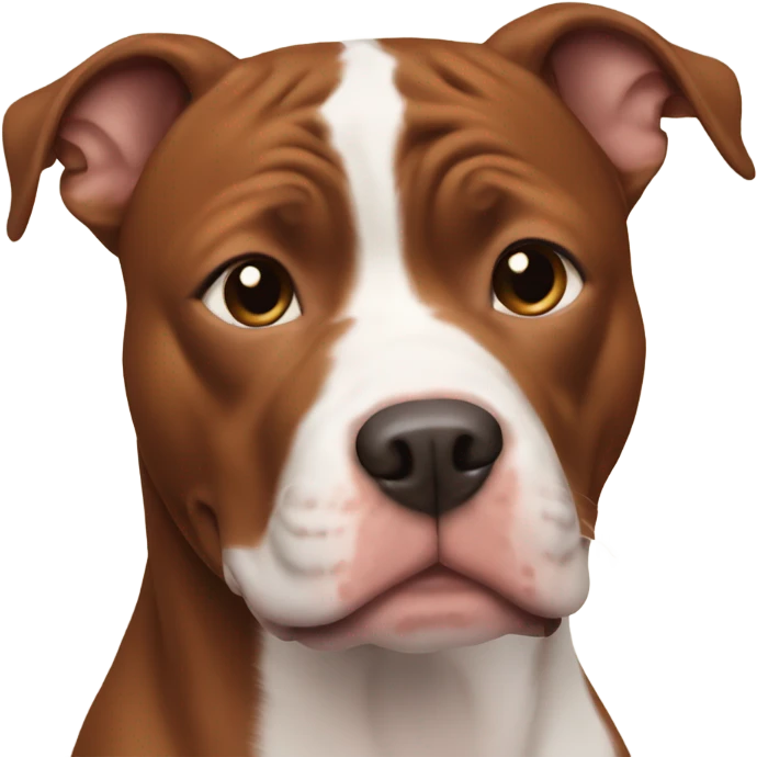 Red brown pitbull with white face emoji
