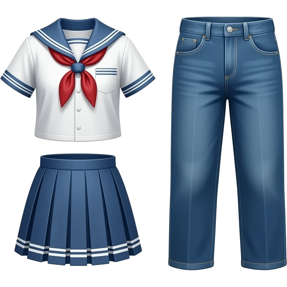 School uniform set emoji