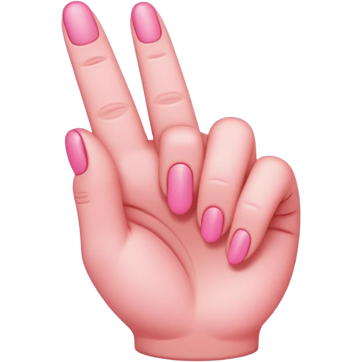 Pink middle finger emoji