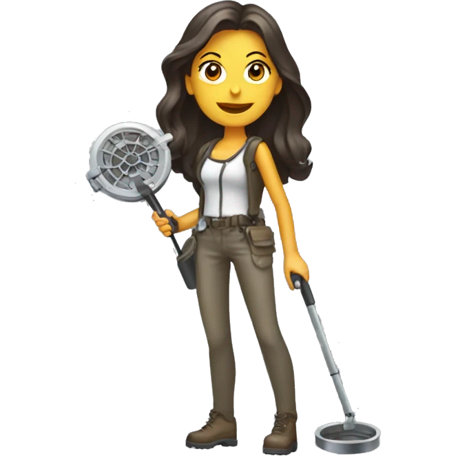 Pretty woman holding metal detector  emoji