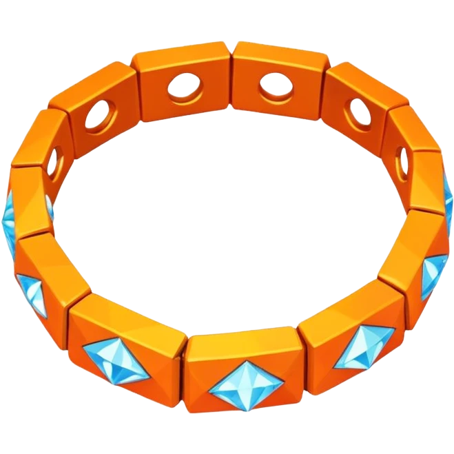low poly orange bracelet diamonds emoji