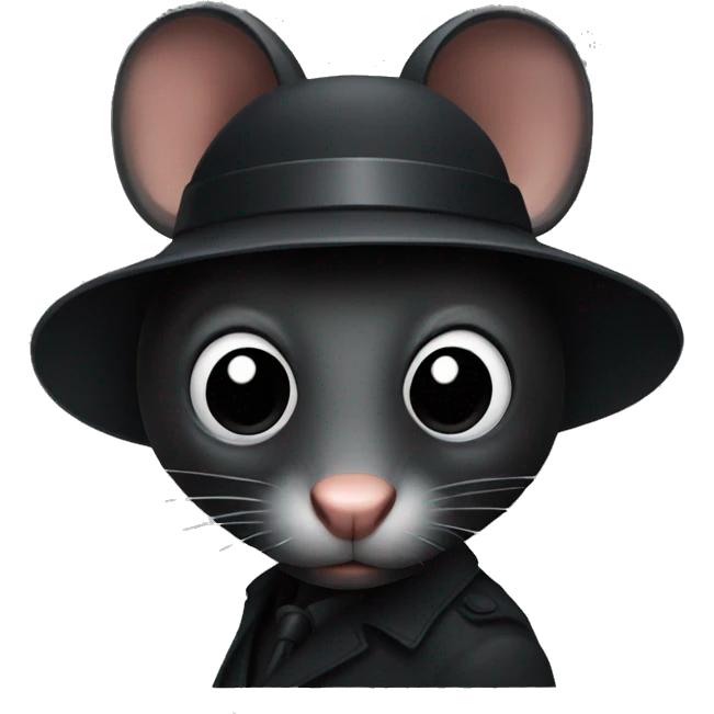 Black rat as a spy emoji