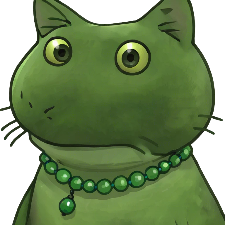 cat wearing beads emoji