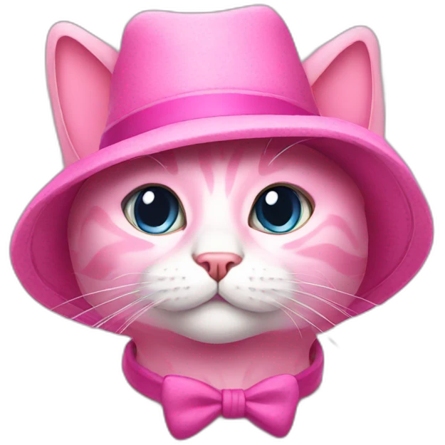 pink cat with hat emoji