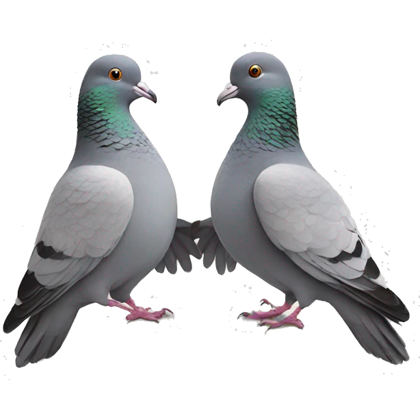 two pigeons giving handshake  emoji