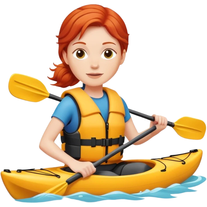 Red head kayaking  emoji