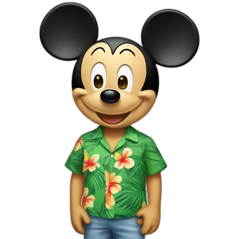 Mickey with hawaïan shirt emoji