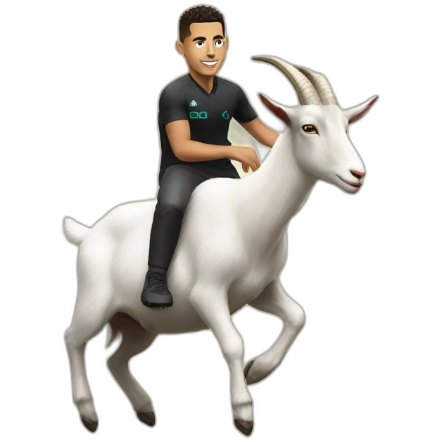 A goat riding ronaldo emoji