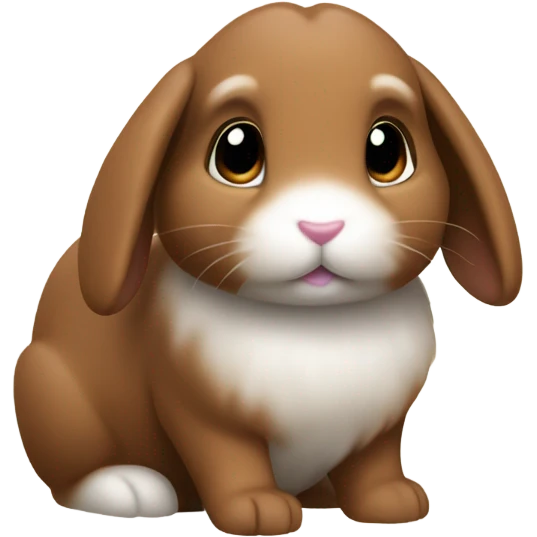 Create brown bunny with ears down type minilop emoji