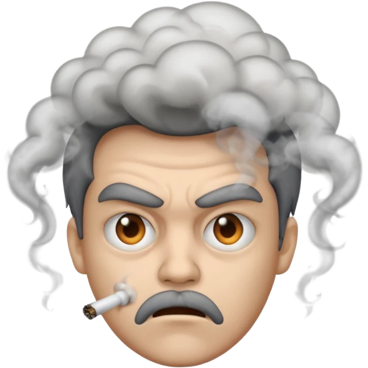 mad face with smoke coming out of head emoji