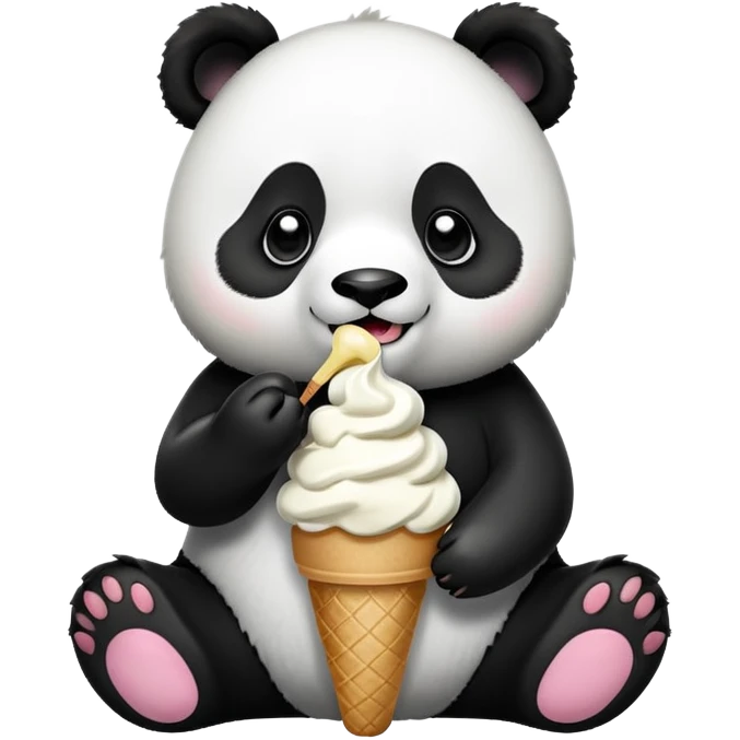 Panda eating ice cream emoji