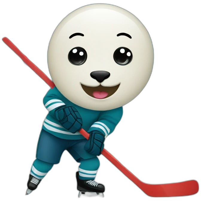 Seal playing ice hockey emoji