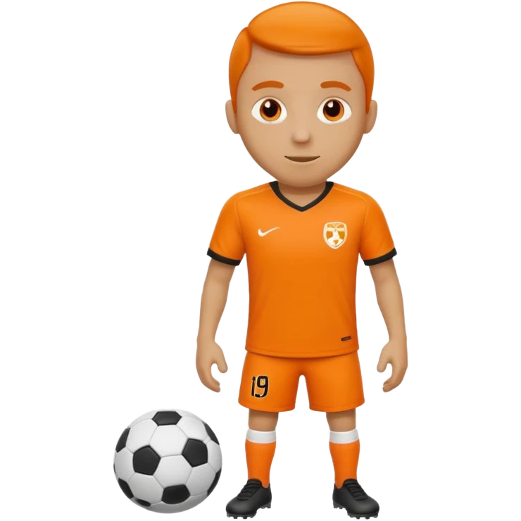 an orange as a man wearing a soccer shirt emoji