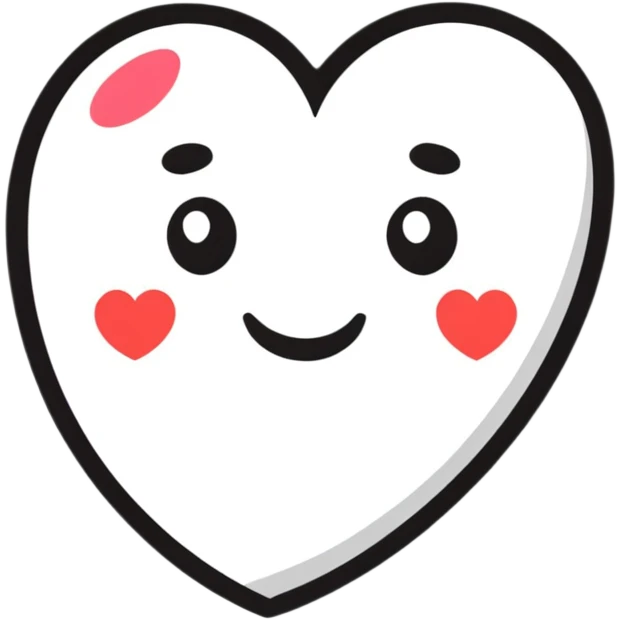 cartoon sticker of a heart with a smiling face emoji