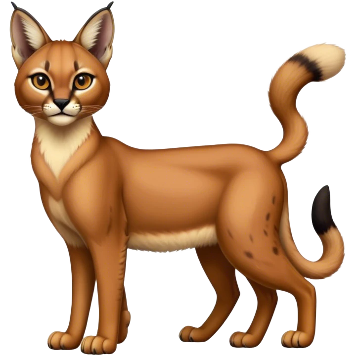 Epic Cute Dark Warm Caracal-Bobcat-Serval-Vernid full body  emoji