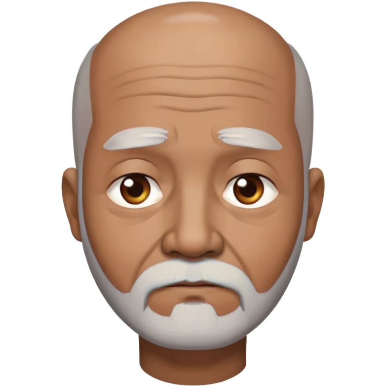 "- Nam
- 70 tuổi
- Da nâu
- Đầu không có tóc
- Râu bạc, mắt buồn
" emoji