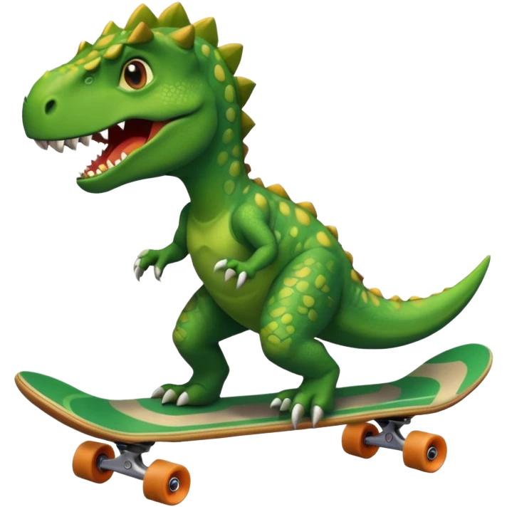 Dinosaur on a skateboard emoji