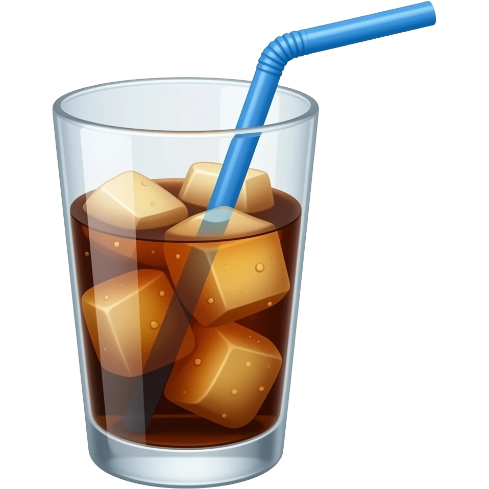 cold drink in glass with straw emoji