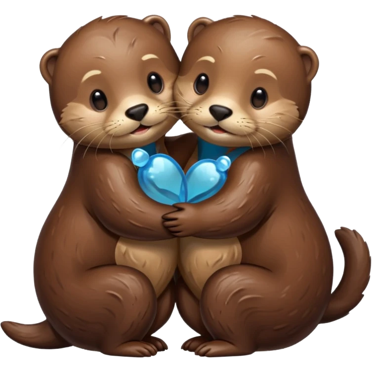 two otters hug emoji