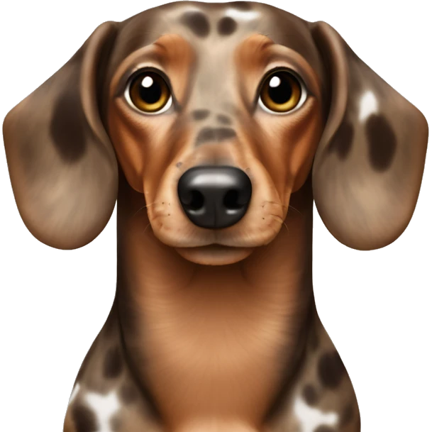 Dapple dachshund light brown with spots on head emoji