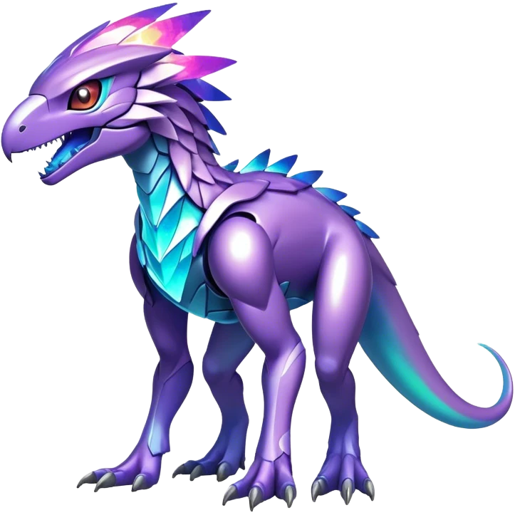 Shiny Futuristic Celestial Magical Ethereal Godly Divine Nebula Fakemon-Pokemon-Digimon-Spectrobes-Raptor-fusion, full body emoji