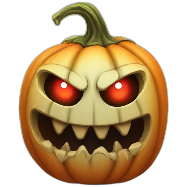 Scary Looking Pumpkin With Red Eyes emoji