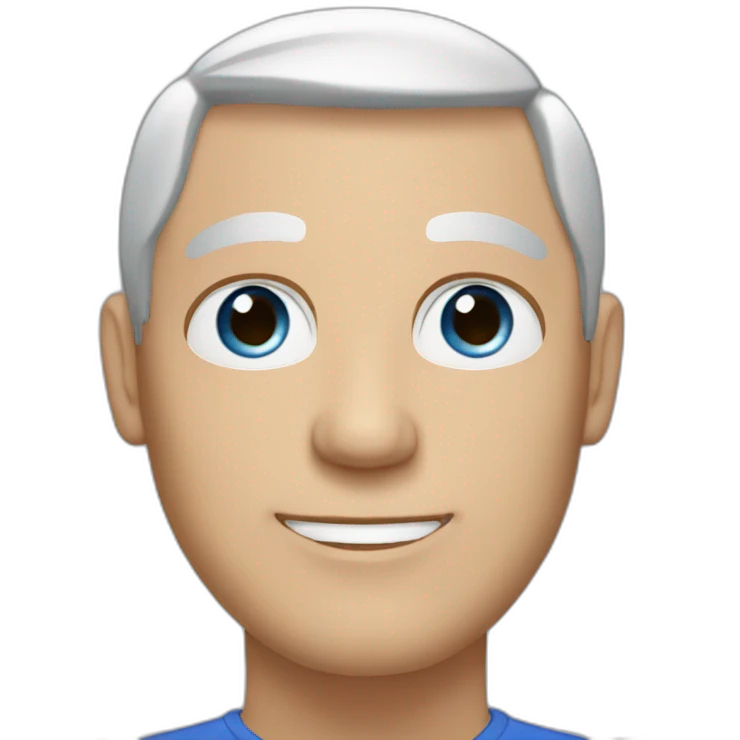 middle age white man with blue eyes long eyelashes and short silver hair emoji