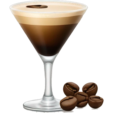 Espresso martini with three coffee beans on top emoji