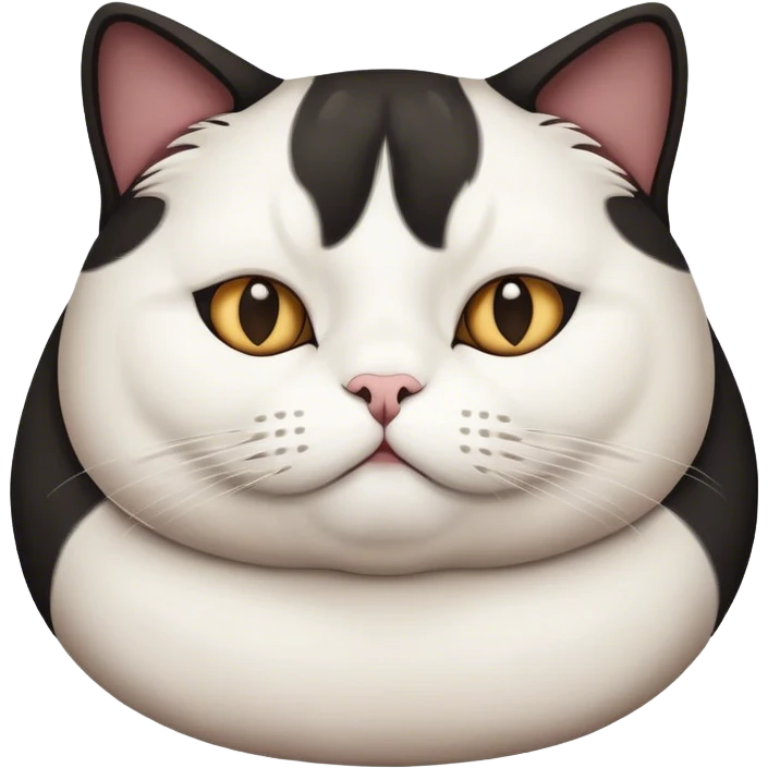 black and white fat cat emoji