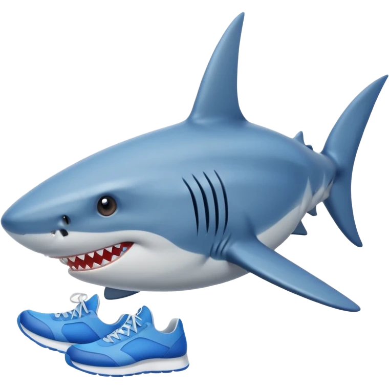 Haz a un tiburón con tenis azules emoji