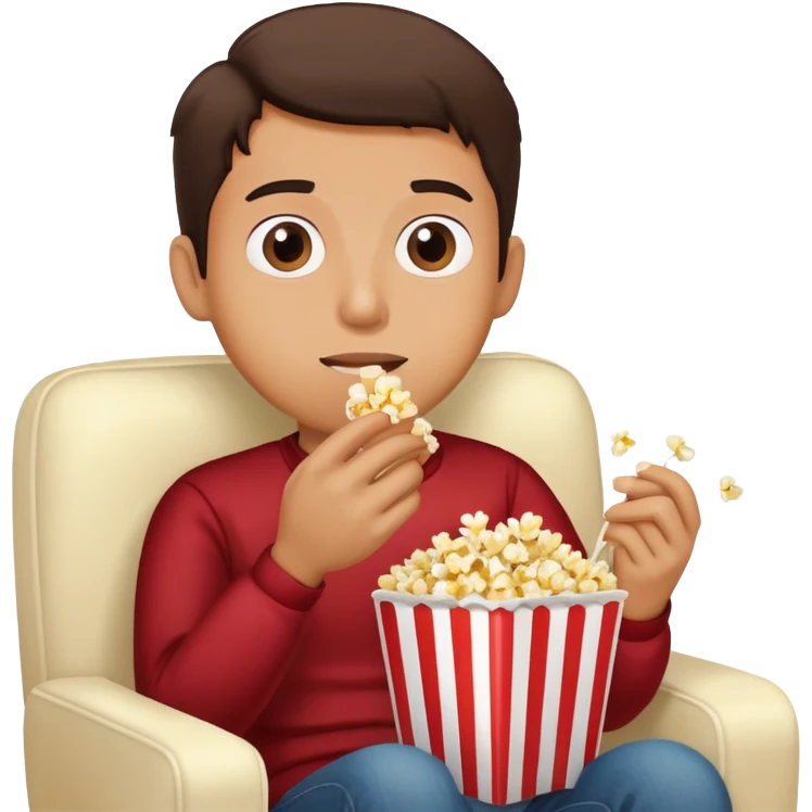 person watching TV with popcorn emoji