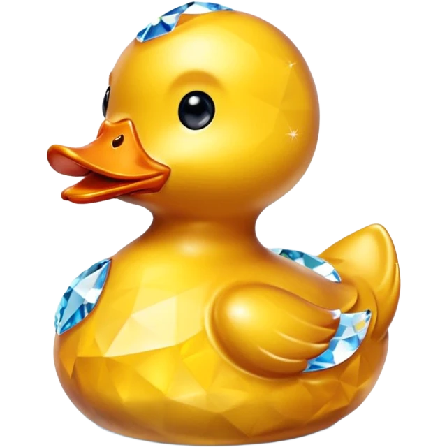 Rubber duck made from Swarovski Topaz emoji