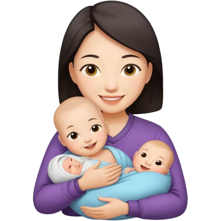 A Chinese mother with a newborn. emoji