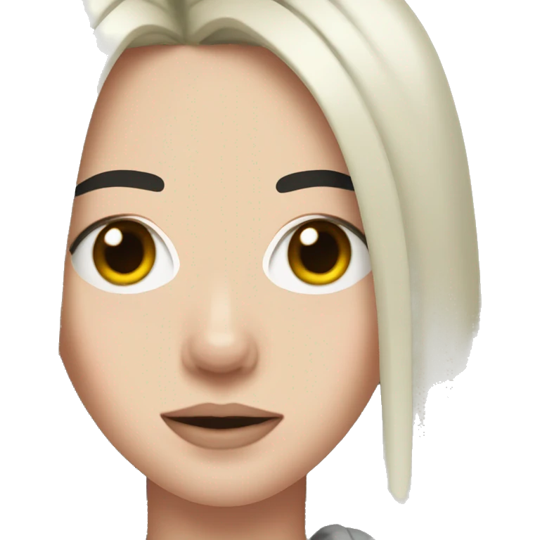 billie eilish with black hair and red roots  emoji