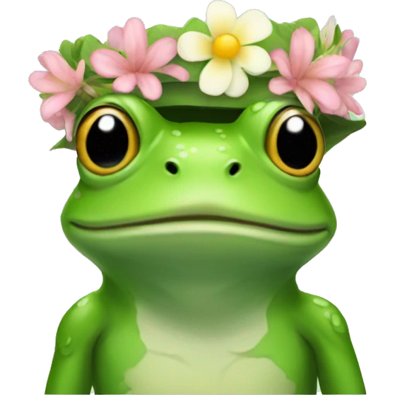frog with flower crown emoji