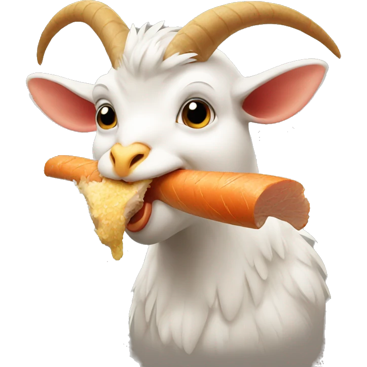 Chicken eating goat emoji
