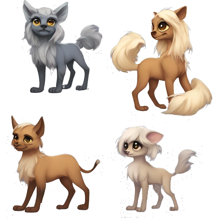 Custom anthro fantasy-animal-fursona griffsnuff & LiLaiRa & Falvie full body emoji
